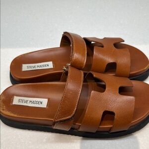 SteveMadden  Brown Slide Sandals